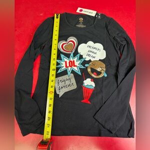 Total Girl Black and Silver Graphic Tee